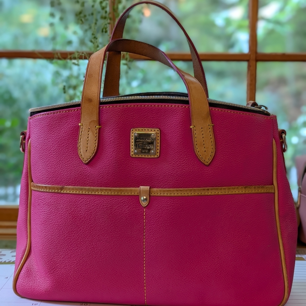 Dooney & Bourke Pink and Tan Satchel